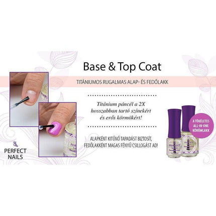 PERFECT NAILS Base & Top bazinis ir viršutinis sluoksnis, 15 ml - Beauty Kit