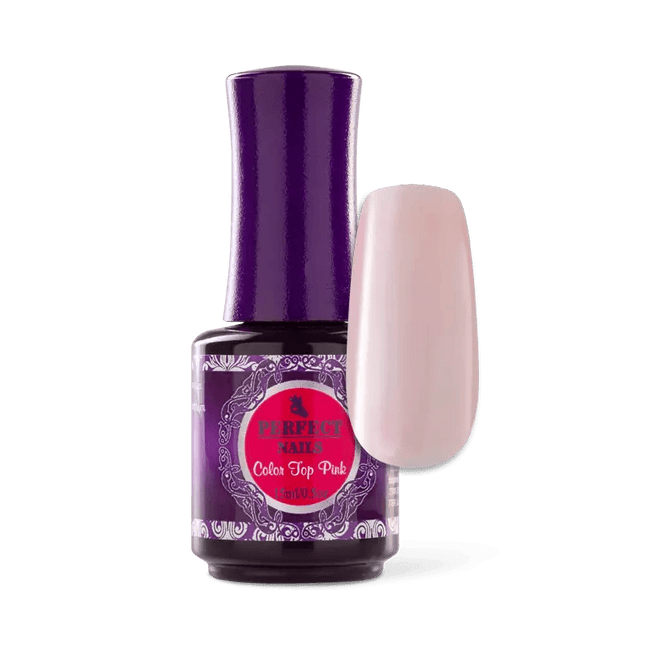 PERFECT NAILS Color Top viršutinis gelis PINK, 15 ml - Beauty Kit