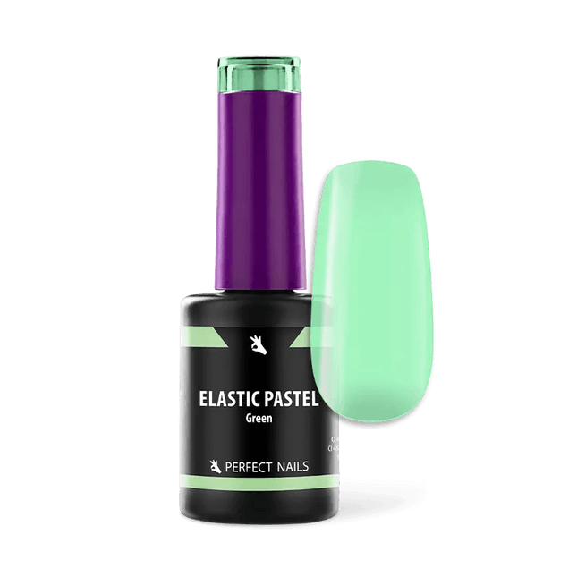 PERFECT NAILS Elastic Pastel guminis bazės pagrindas GREEN, 8 ml. - Beauty Kit