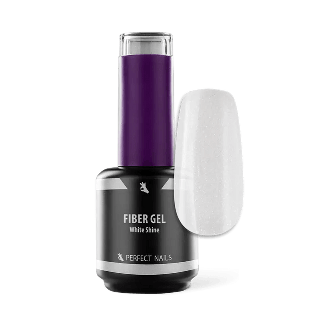 PERFECT NAILS Fiber Gel pluoštinė gelio bazė WHITE SHINE, 15ml. - Beauty Kit