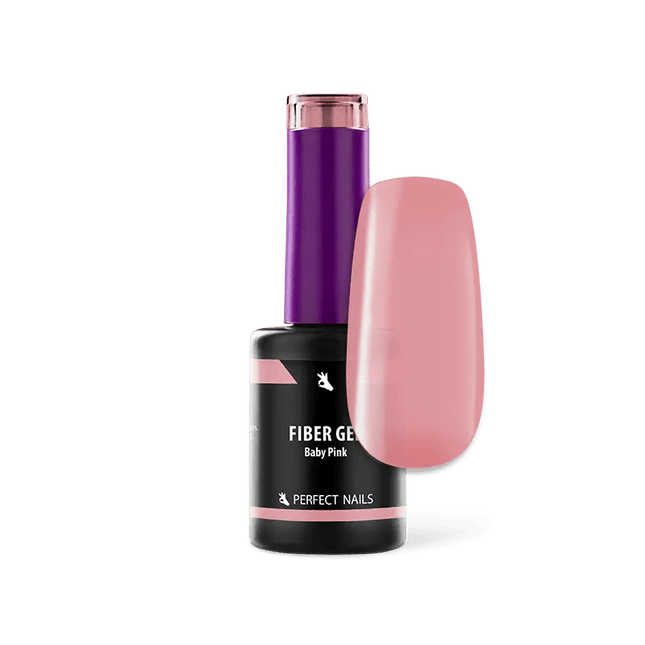 PERFECT NAILS Fiber Gel Vitamin pluoštinė gelio bazė BABY PINK, 8 ml. - Beauty Kit