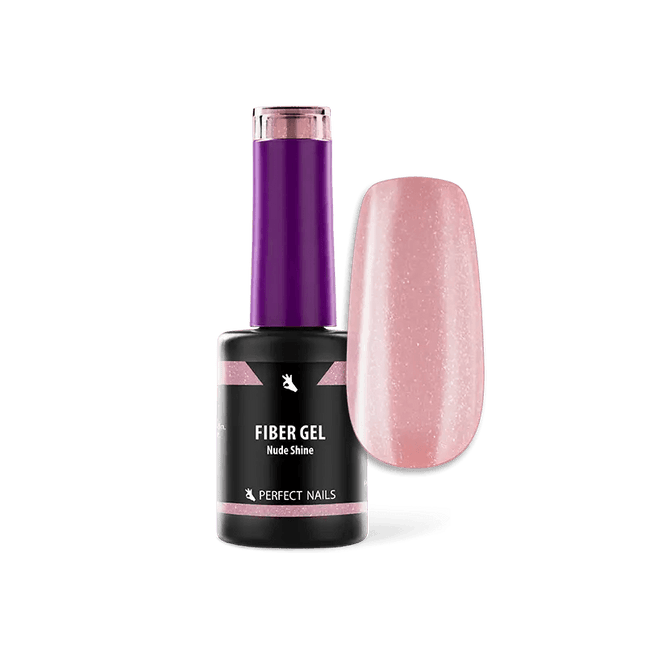 PERFECT NAILS Fiber Gel Vitamin pluoštinė gelio bazė NUDE SHINE, 8 ml. - Beauty Kit