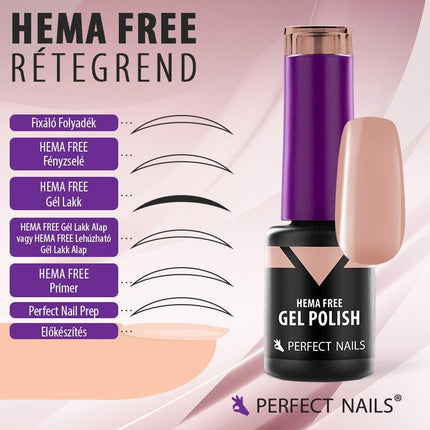 PERFECT NAILS HEMA FREE gelinio lako bazė, 4 ml. - Beauty Kit