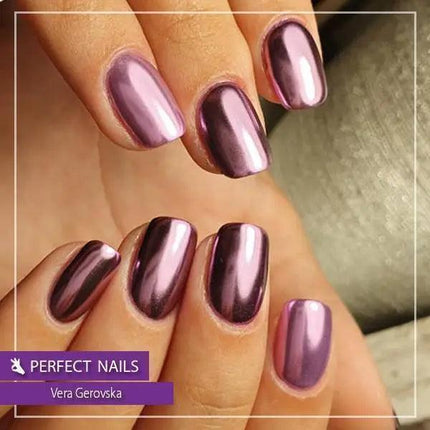 PERFECT NAILS nagų dekoravimo chromo pudra - PURPLE - Beauty Kit