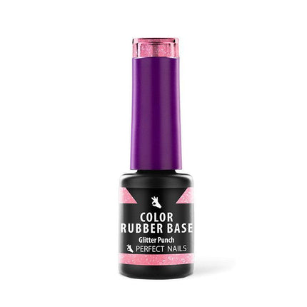 PERFECT NAILS Rubber Base guminis bazės pagrindas GLITTER PUNCH, 4 ml - Beauty Kit