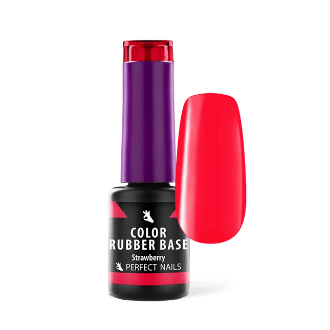 PERFECT NAILS Rubber Base guminis bazės pagrindas STRAWBERRY, 4 ml - Beauty Kit