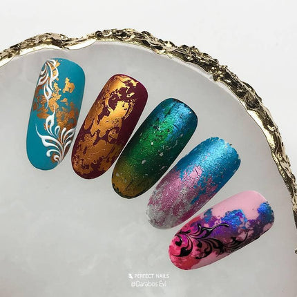 PERFECT NAILS Transfer Foil folija nagų dailei Metallic Mania, 10 vnt. - Beauty Kit