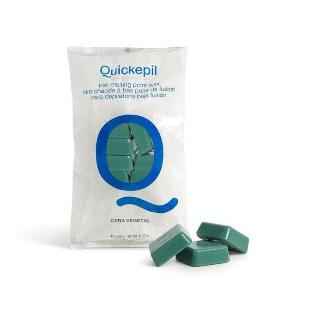 QUICKEPIL kietasis depiliacinis vaškas naudojamas be juostelių GREEN, 1 kg - Beauty Kit